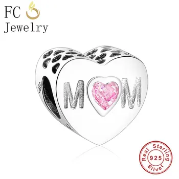 

FC Jewelry Authentic 925 Sterling Silver Love Hearts Shape Beads Fit Original Pandora Charms Bracelet DIY MOM Gifts Berloque