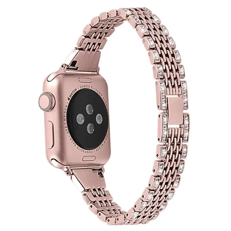 Роскошный браслет из звеньев из нержавеющей стали для Apple Watch Series 1 2 3 4Band Iwatch ремешок из нержавеющей стали 42 мм с адаптерами