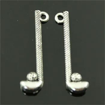 

25pcs Charms Golf And Golf Clubs 32x8mm 2 Colors Pendant Golf And Golf Clubs Charms For Jewelry Making Jewelry Findings