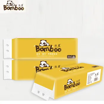 

10 Pcs Roll Paper Home Bath Tissue Paper Roll Napkin Paper Towel Household Paper Bamboo Pulp Soft Skin-friendly Paper Towels