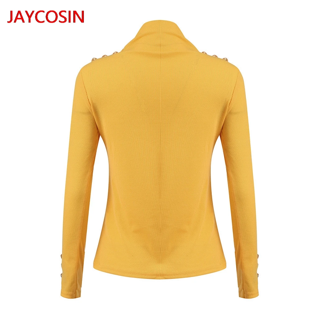 JAYCOSIN свитер женский сплошной цвет Slim Fit Горячая сексуальная кнопка длинный рукав Сплит Повседневный свитер платье зимняя одежда L300807