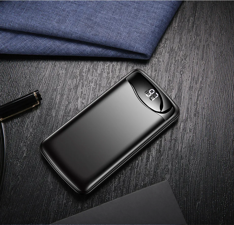 USAMS power Bank 10000 мАч светодиодный дисплей Быстрая зарядка банк питания для usb-кабель для iPhone портативное зарядное устройство повербанк для iPhone samsung