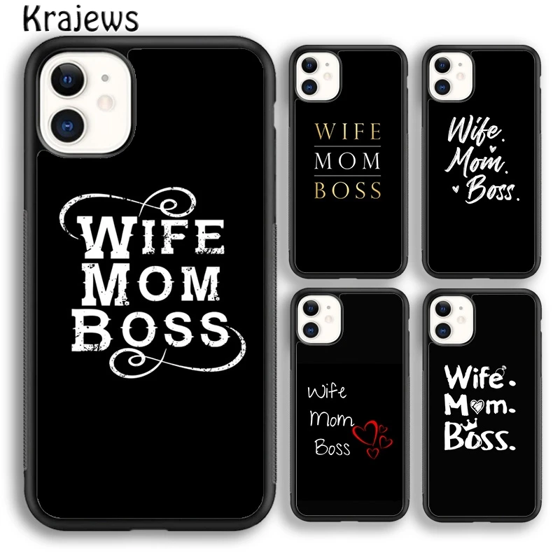 Krajews Wife Mom Boss Quotes soft Phone Case Cover For iPhone 5s SE 2020 6s 7 8 plus X XS XR 11 12 13 mini pro max coque Shell | Мобильные