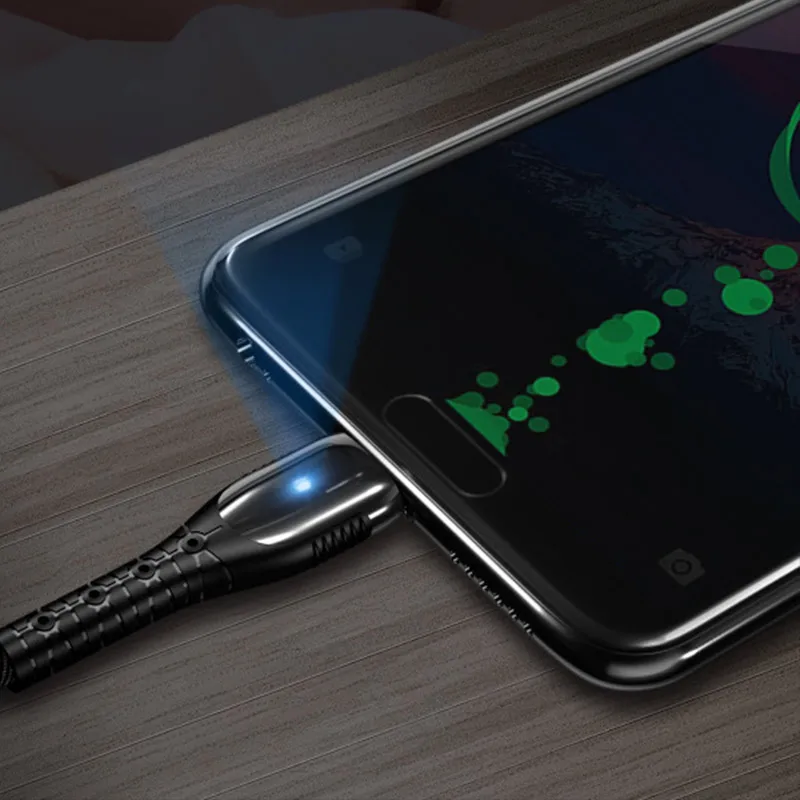 Кабель usb type c для быстрой зарядки 5А кабель для зарядки телефона с подсветкой из цинкового сплава кабели для быстрой зарядки 5,0 huawei mate 30 9 P 30 8 20