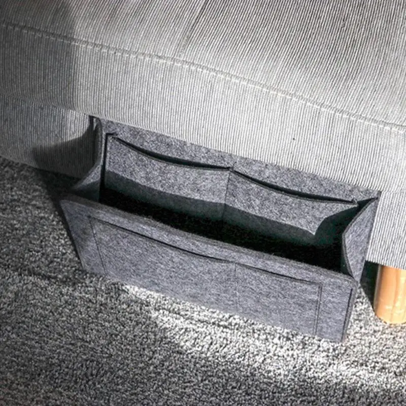 

Creative felt bedside hanging bag student dormitory bedside table multifunctional computer storage bag bed sofa supplies storage