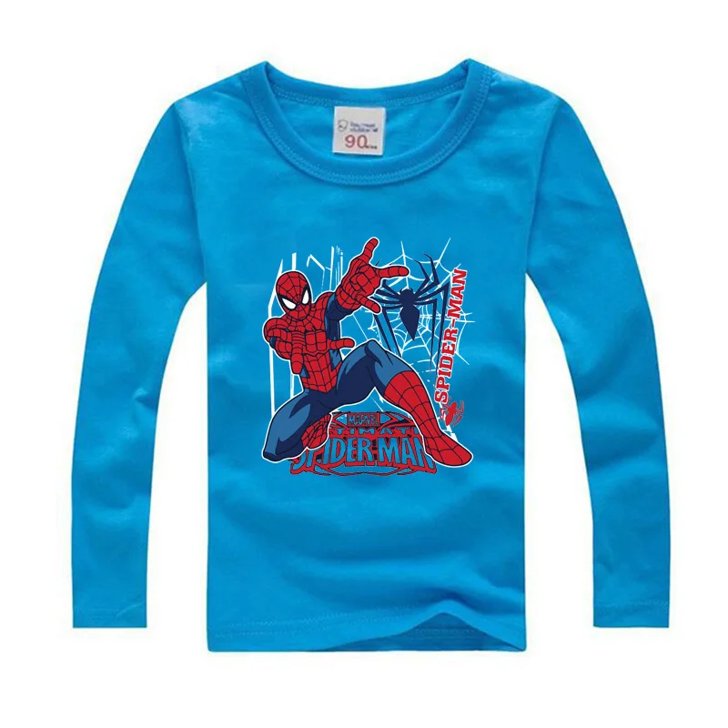 Детская одежда футболка со спайдерменом наряды с героями мультфильмов для