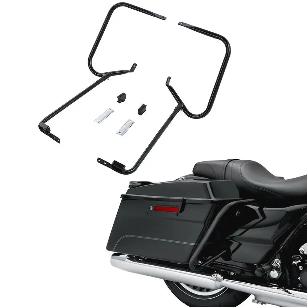 Motorcycle Rear Saddlebag Guard Bracket Bar For Harley Touring Road King Street Glide Road Glide 1997-2008