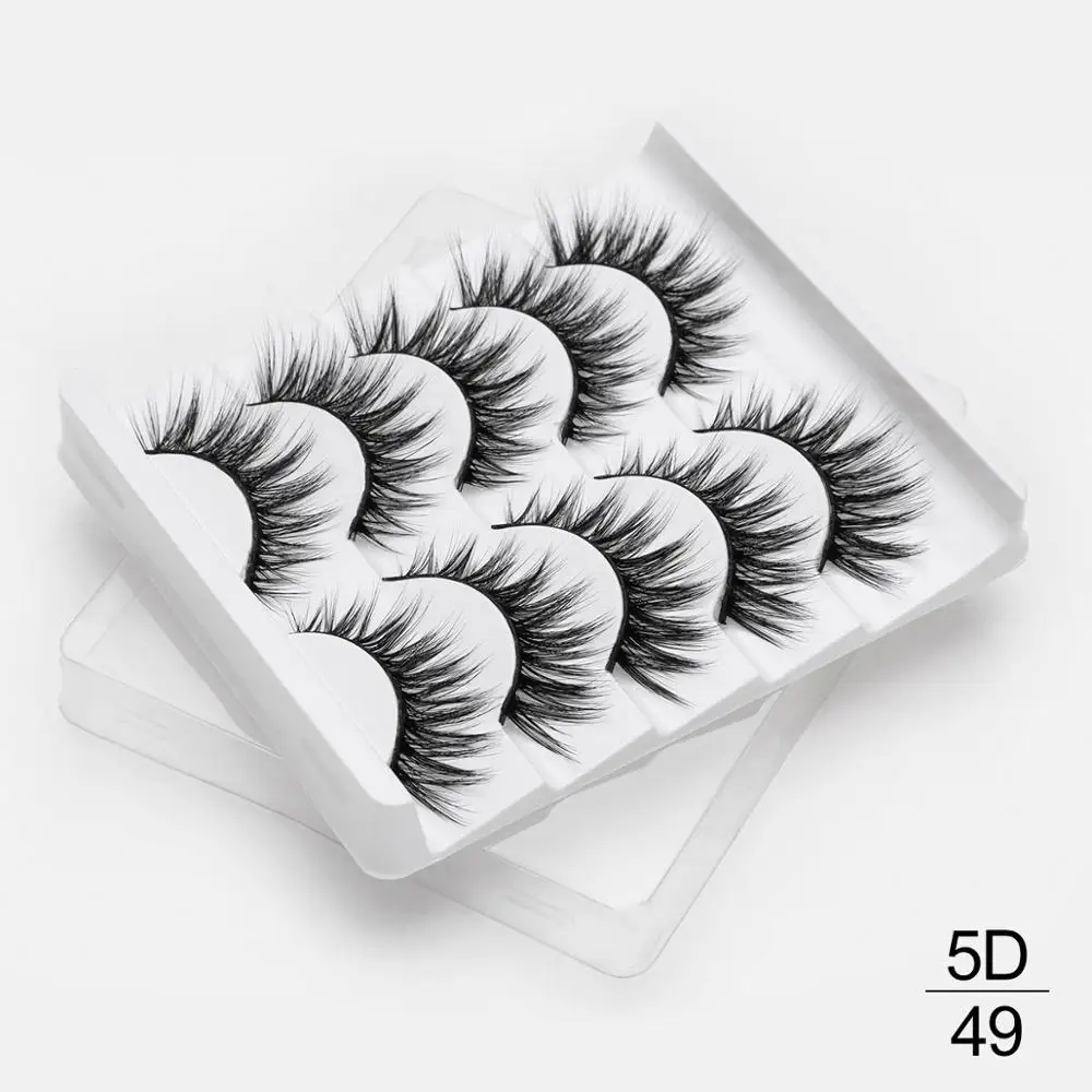 5 пар ресниц натуральные длинные 3D Искусственные норковые ресницы толстые ручная работа полная полоса ресницы Объемные мягкие норковые ресницы накладные ресницы - Цвет: 5D49