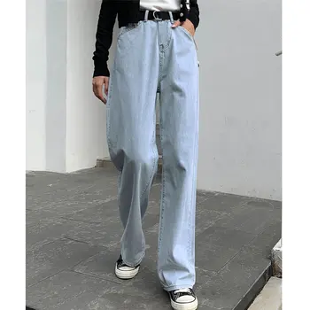 

HziriP 2019 High Quality Women Casual Slender Straight Fresh All Match Loose Feminine Jean Denim Full Length Pants Large Size