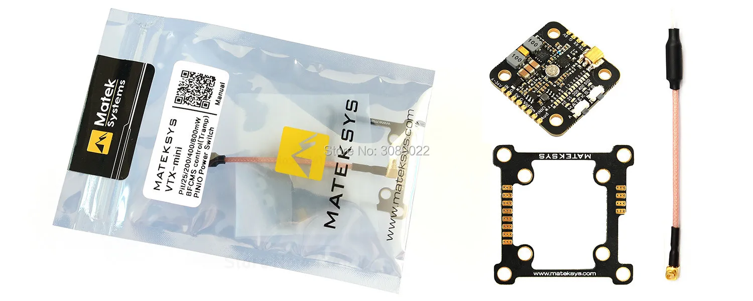 Matek Системы Mateksys VTX-MINI VTX мини 5,8G 40CH Pit/25/200/400/800 МВт FPV видеопередатчик VTX для небольшой гоночный Дрон с видом от первого лица