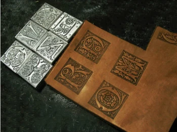 

European flourish flower type font 26 capital letters Hand-work carving punches stamp craft with leather carving tools