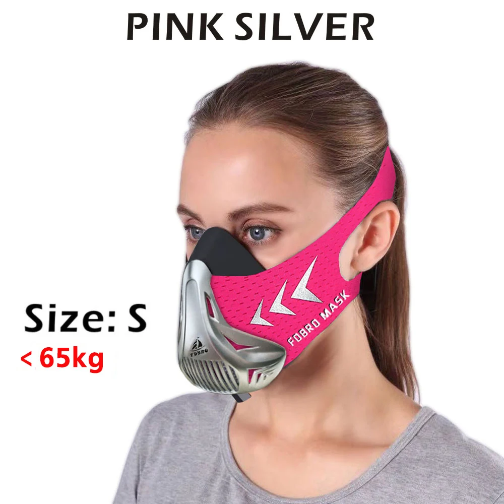 Pink silver S FDBRO, Спортивная маска, 3,0, для тренировок, фитнеса, тренировок, маска для бега, велоспорта, бега, кардио, подъемного зала, дышащие маски - Цвет: Pink silver S