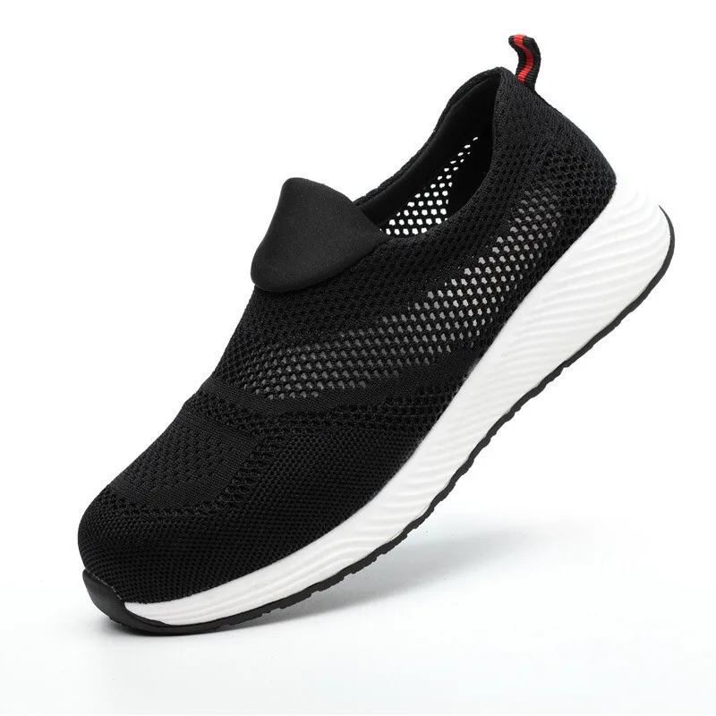 Черный DEWBEST Brand summer lightweight steel toecap men women work& safety boots breathable male female shoes plus size 36-46 - Цвет: Черный