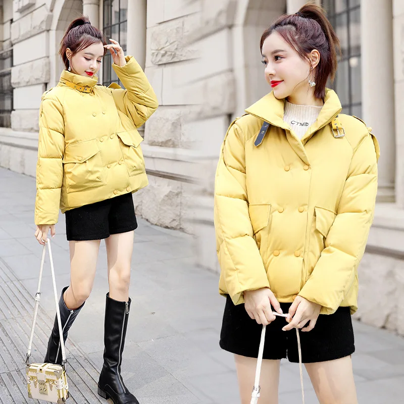 

2019 Korean-style down Coat Women's Short INS Cotton-padded Clothes Dongdaemun Hong Kong Style Korean-style BF Thick Large Size