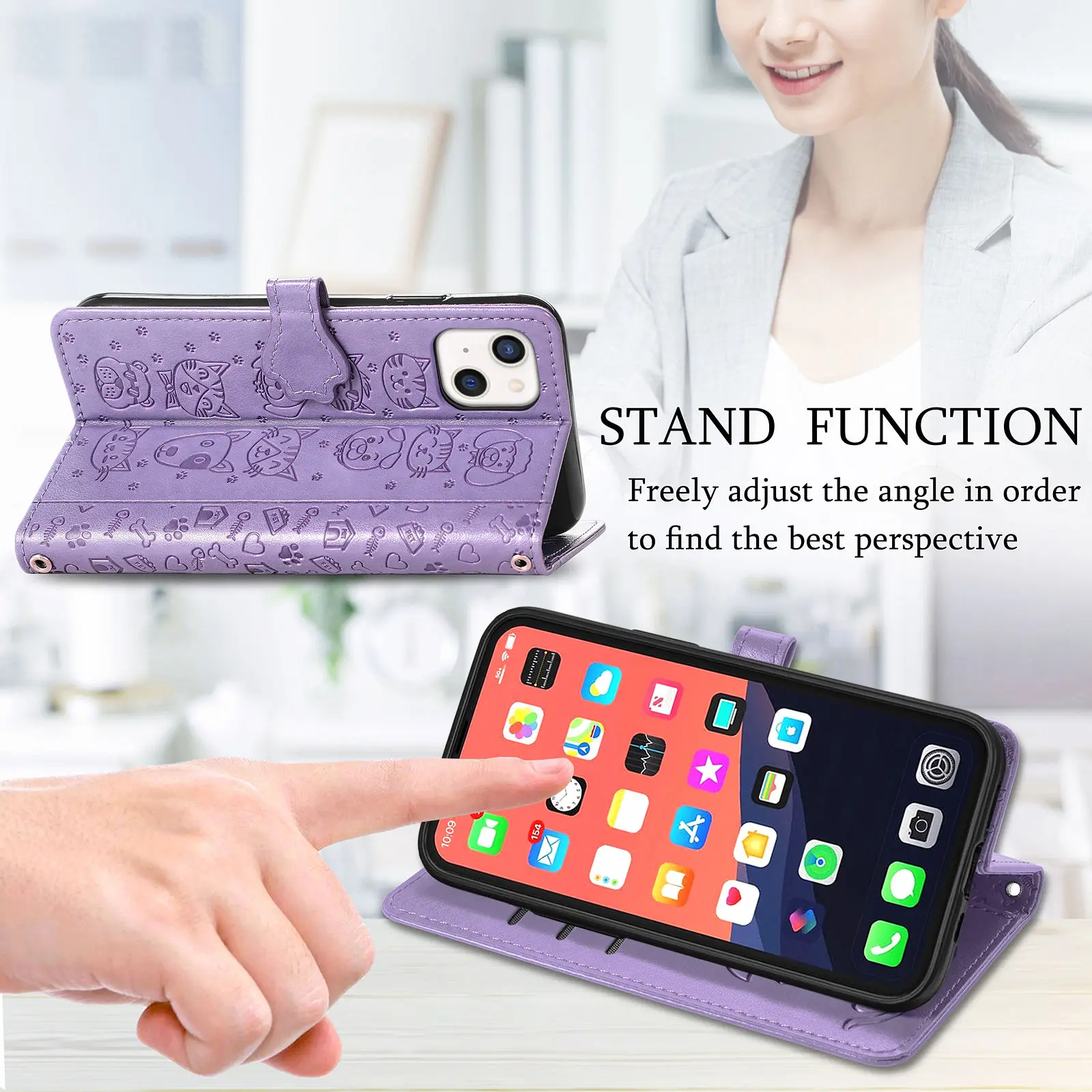  LTJXL Wallet Case for iPhone 13,13 Mini,13 Pro,13 Pro Max, Case  Leather Wallet Book Flip Folio Stand View Cover Magnetic Closure with Card  Slots,Purple,13 Mini 5.4 : Everything Else