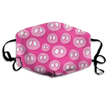 

Piggy Animal Pink Cute Washable Reusable Mask, Cotton Anti Dust Half Face Mouth Mask For Kids Teens Men Women With Adjustable