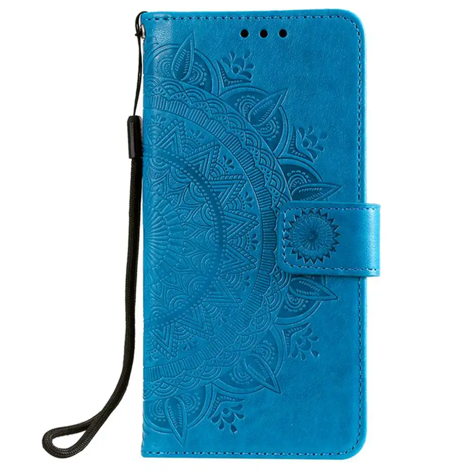 P SMART Z флип-чехол для huawei P SMART Z чехол для телефона роскошный из искусственной кожи чехол для P SMART Z 3D рельефный кошелек с мандалой флип-чехол