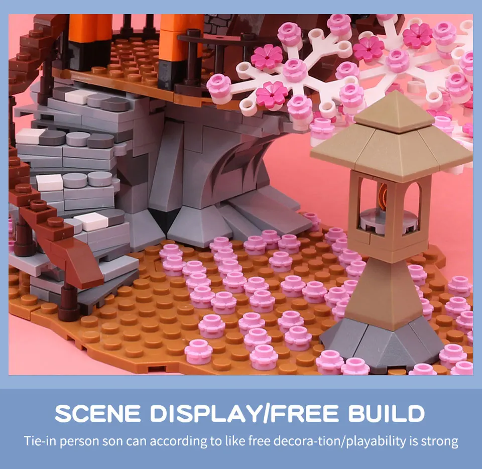 2028pcs Bloques Construcción Casa Árbol Sakura Rosa - Juguetes