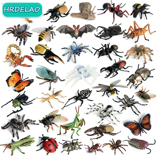 Juguetes de simulación de insectos realistas, figuras de animales, modelo  de mariposa, hormigas, Araña, abeja, figura de acción sólida, juguete para  niños, regalo - AliExpress