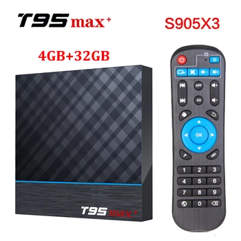 

Android Tv Box T95 Max Plus AmlogicS905X3 Quad Core 4GB32GB 1080P 2.4G/5G WIFI Bluetooth4.0 Media player 4k HD Set Top Box