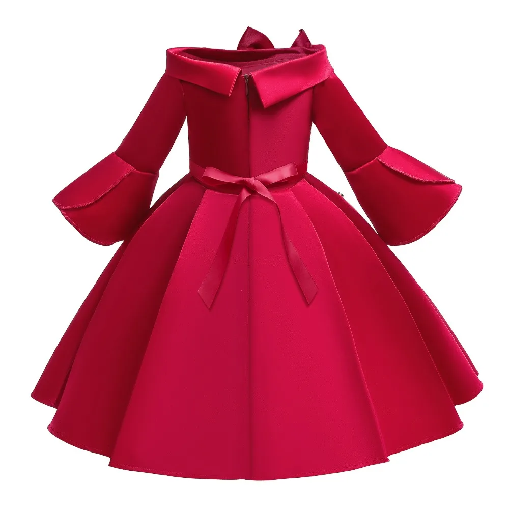 Г. Зимнее Новогоднее красное платье для маленьких девочек платье принцессы для дня рождения Детские платья для девочек, Рождественская детская одежда, vestido