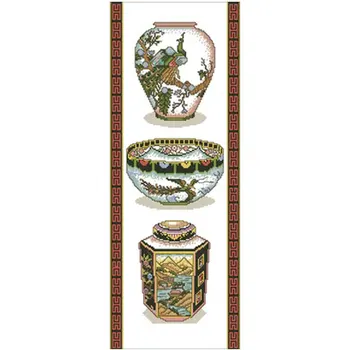 

Classical porcelain patterns Counted Cross Stitch 11CT 14CT 18CT DIY Cross Stitch Kits Embroidery Needlework Sets home decor