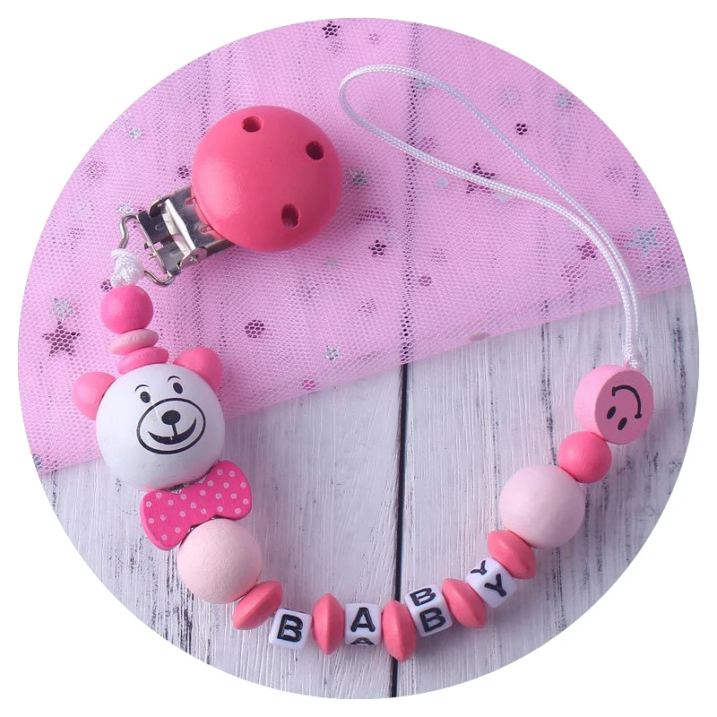 Baby toy 7 Хит, детский деревянный прорезыватель, пищевой бук, милый медведь, в форме жевания, соска, клипса, держатель, силиконовая соска с бусами, цепи, прорезыватель, игрушка - Цвет: Baby toy 7