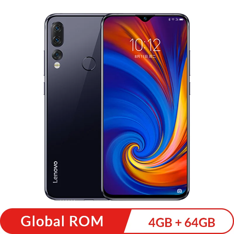 Мобильный телефон lenovo Z5s Z5 S L78071, 4 ГБ/6 ГБ, 64 ГБ, Восьмиядерный процессор Snapdragon 710, Face ID, 6,3 дюйма, Android P, тройная задняя камера, смартфон - Цвет: 4GB 64GB Black