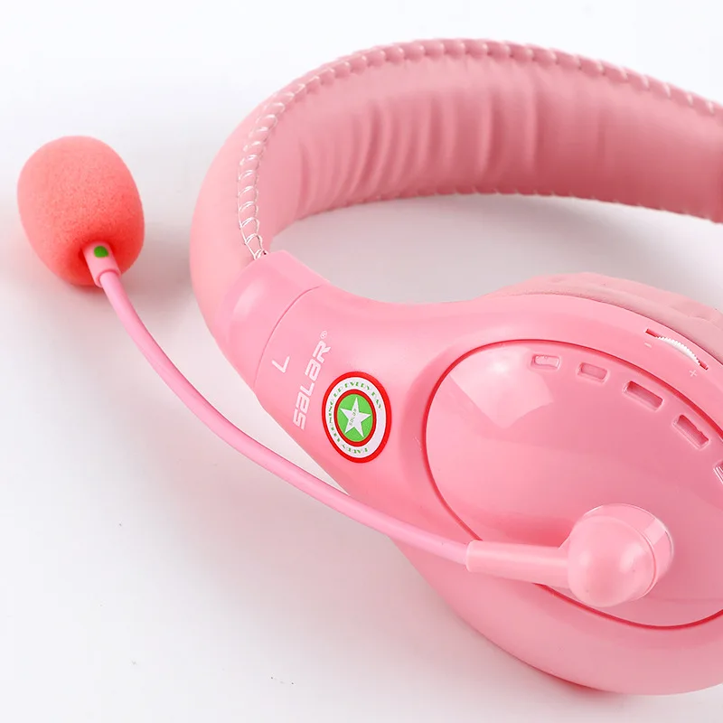 Wired Kids Headphone With Noise reduction Microphone Over Ear Headsets Soft Earmuff Kids Gift Music Stereo Earphone for Phone
