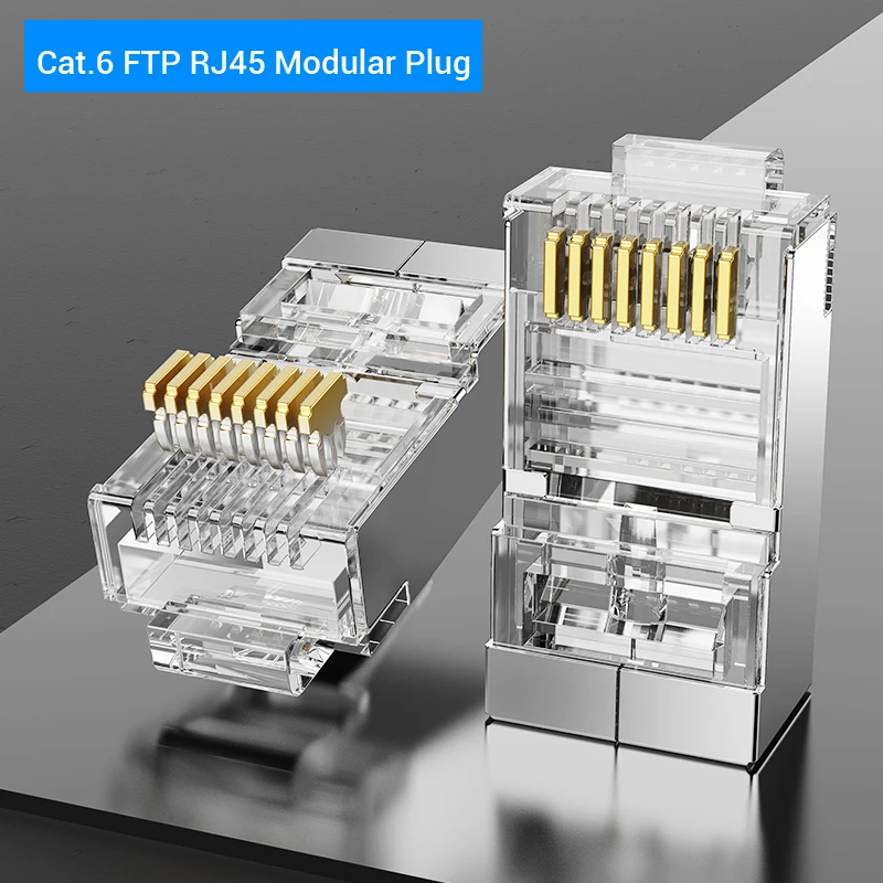 usb c data cable Vention Cat7 RJ45 Connector Cat7/6/5e STP 8P8C Modular Ethernet Cable Head Plug Gold-plated for Network RJ 45 Crimper Connectors usb to hdmi cable Cables & Adapters