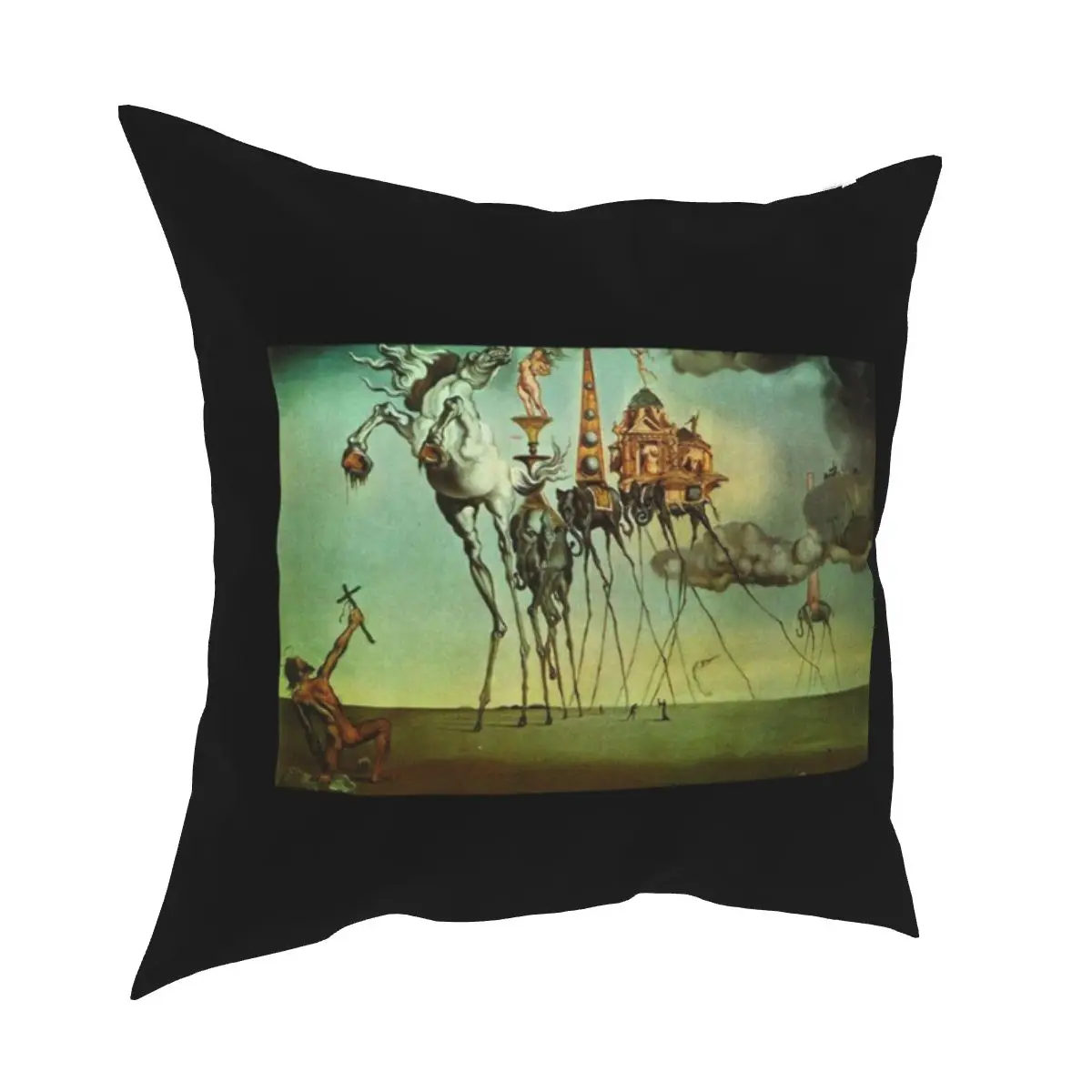 

Salvador Dali Surrealism Art Pillow Cases Cushion Cover Novelty Zipper Decor Pillowcover for Home 18'