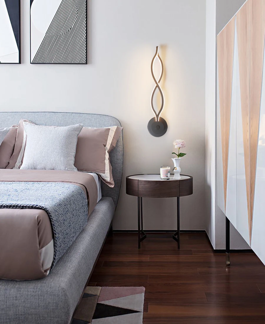 Lâmpadas de Parede Luzes de Parede Sala de Estar Iluminação de Parede Quente e Luz Estilo Nórdico Quarto Lâmpadas Interiores Luz Branca Fria Led 9 Luminárias de parede