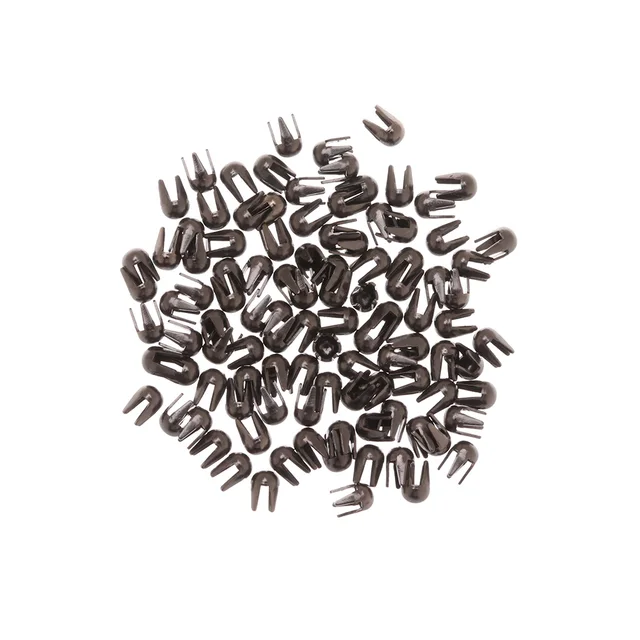 100PCS 2mm Mini Claw Hammer Buckle Gold/Silver/Bronze/Black Metal Round Bead Super Small Doll Button DIY Toy Clothes Accessories 3