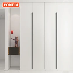 YONFIA 3741 Long Aluminium Hidden Profile Furniture Handle Wardrobe Cabinet Drawer Pull Handle Long Concealed Closet Door Handle