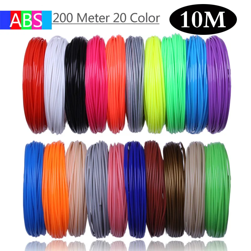 200 Meter 20 Colors Идеальная 3d Ручка специальная abs нить pla 1,75 мм pla нить 3d Принтер abs 3d Ручка pla пластик 20 цветов abs 1,75 без загрязнения - Цвет: 200 Meter 20 Colors