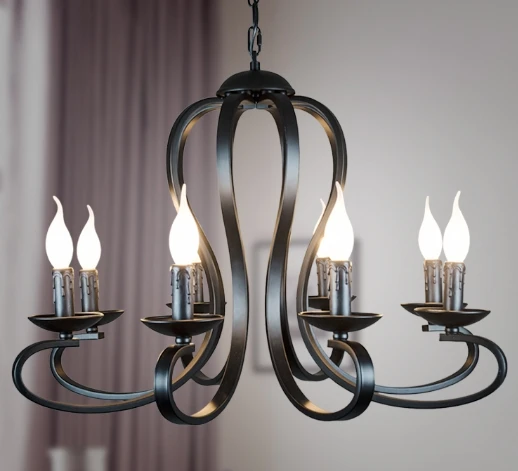 

Nordic Simple Living Room Study Led Chandeliers Iron Dining Bedroom Candle Hanging Fixture Creative Home Shop Suspended Lights