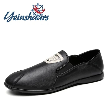

Genuine Leather Men Casual Loafers Classic Outdoor Slip on Driving Shoes Breathable Soft Flats Top Quality Light Summer Footwear