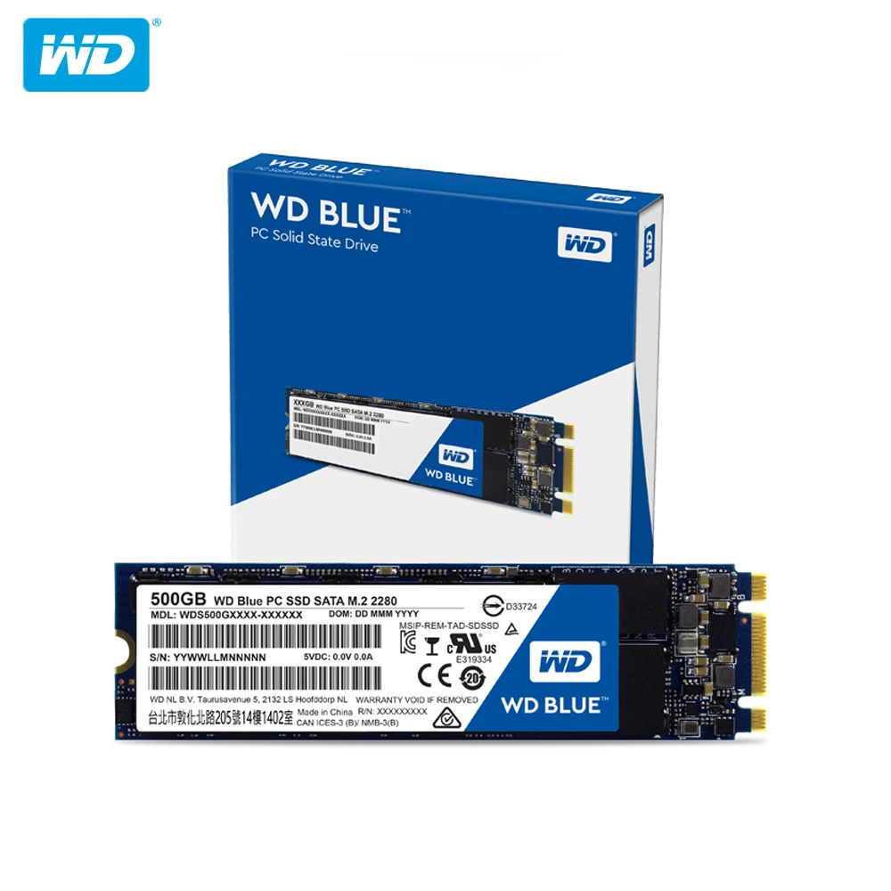 Western Digital Blue SSD 250 ГБ 500 M.2 2280 560 МБ/с. Внутренний твердотельный накопитель на жестком диске Тетрадь ПК объемом оперативной памяти 1 ТБ 2 ТБ