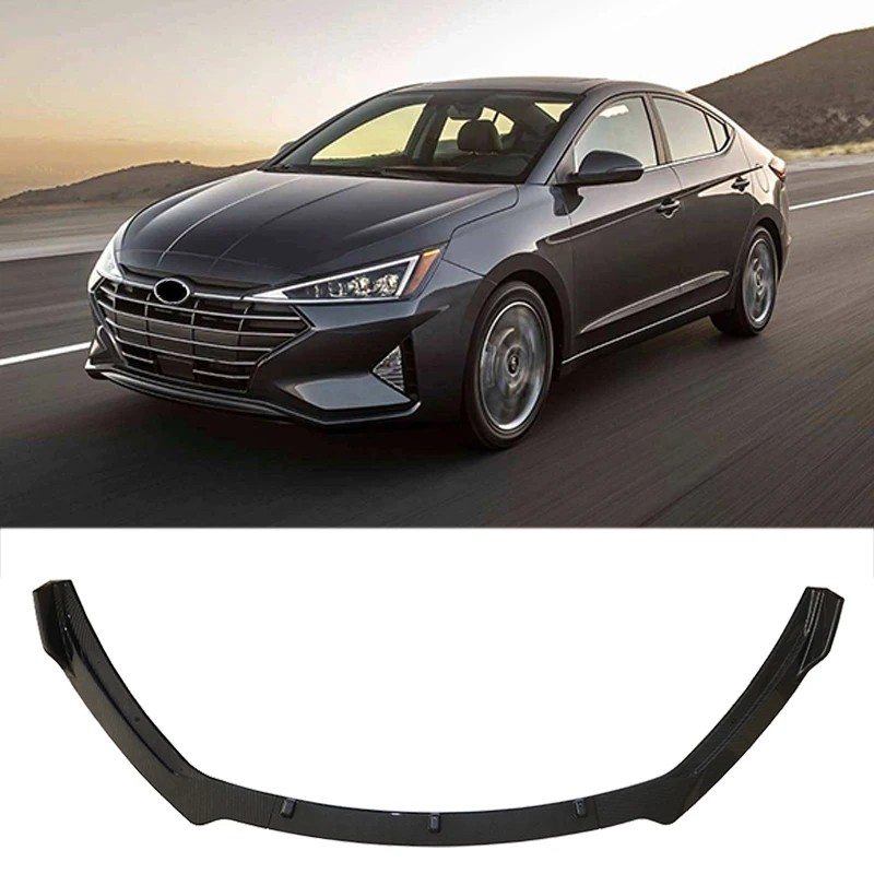 Car Style Front Bumper Lip Spoiler Splitters Carbon Fiber Style Lip Chin Spoiler For Hyundai Elantra- Car Accessories