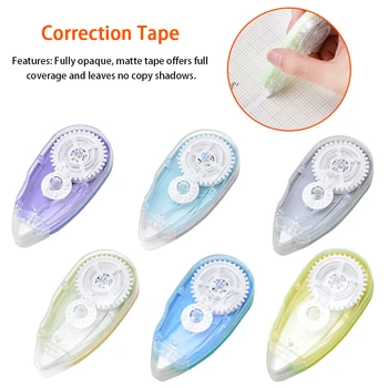 

6pcs Instant Students For Kids Mini Correction Tape Large Capacity Stationery White Out School Office Lightweight Home Writing