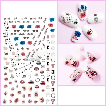 

1pc Rose Gold Letter 3d Nail Art Sticker Nail Decal Water droplets Character Nail Adhesive Sticker Decals Nail Decoration DIY
