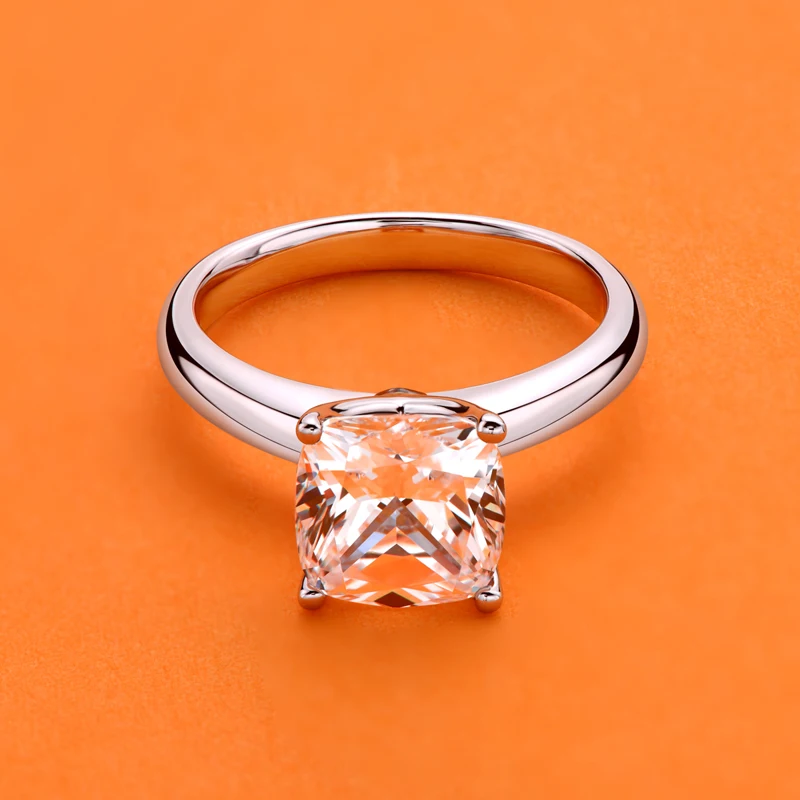 Najtaniej AINUOSHI 925 srebro 3.0ct poduszka Cut Solitaire pierścionek zaręczynowy symulowane diamentowe srebro obrączki biżuteria