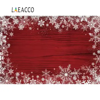 

Laeacco Old Red Wooden Board Planks Winter Snowflake Baby Newborn Food Photo Backgrounds Photography Backdrop For Photography