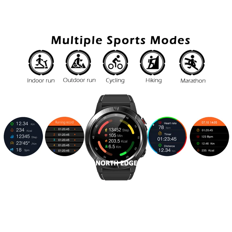 NORTH EDGE, мужские часы с gps, пульсометр, цифровые часы, умные часы, мужские часы, спортивные, компас, альтиметр, водонепроницаемые, Bluetooth часы