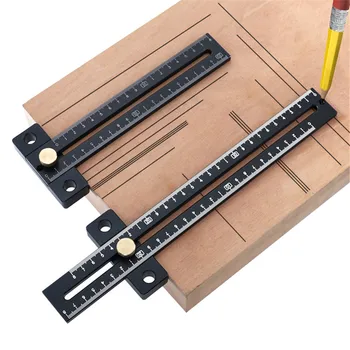 

Woodworking Scribing Device Straight Guide Rule Aluminium Alloy Measuring Tools Multi-purpose Durable Home Outdoor Working Tool