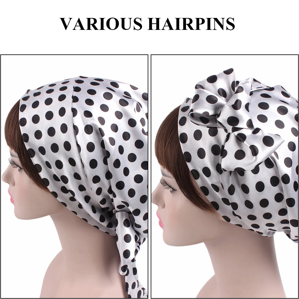 Головной убор женский из мягкого шелка регулируемая головка для сна и душа уход