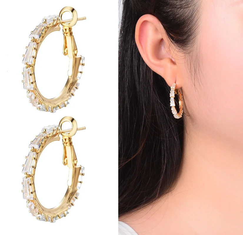 Модные корейские шикарные серьги-кольца, круглые большие кольца, блестящие массивные серьги с кисточками из Кубического циркония Kpop, аксессуары для женщин