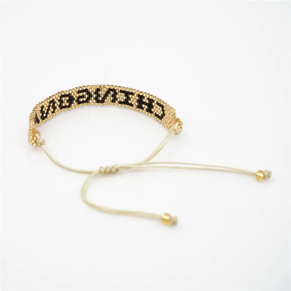 Go2boho MIYUKI, Мехико, браслет CHINGONA-power, золотые браслеты с буквами, женские браслеты, Mujer Moda, вышивка бисером, шикарное ювелирное изделие, лето