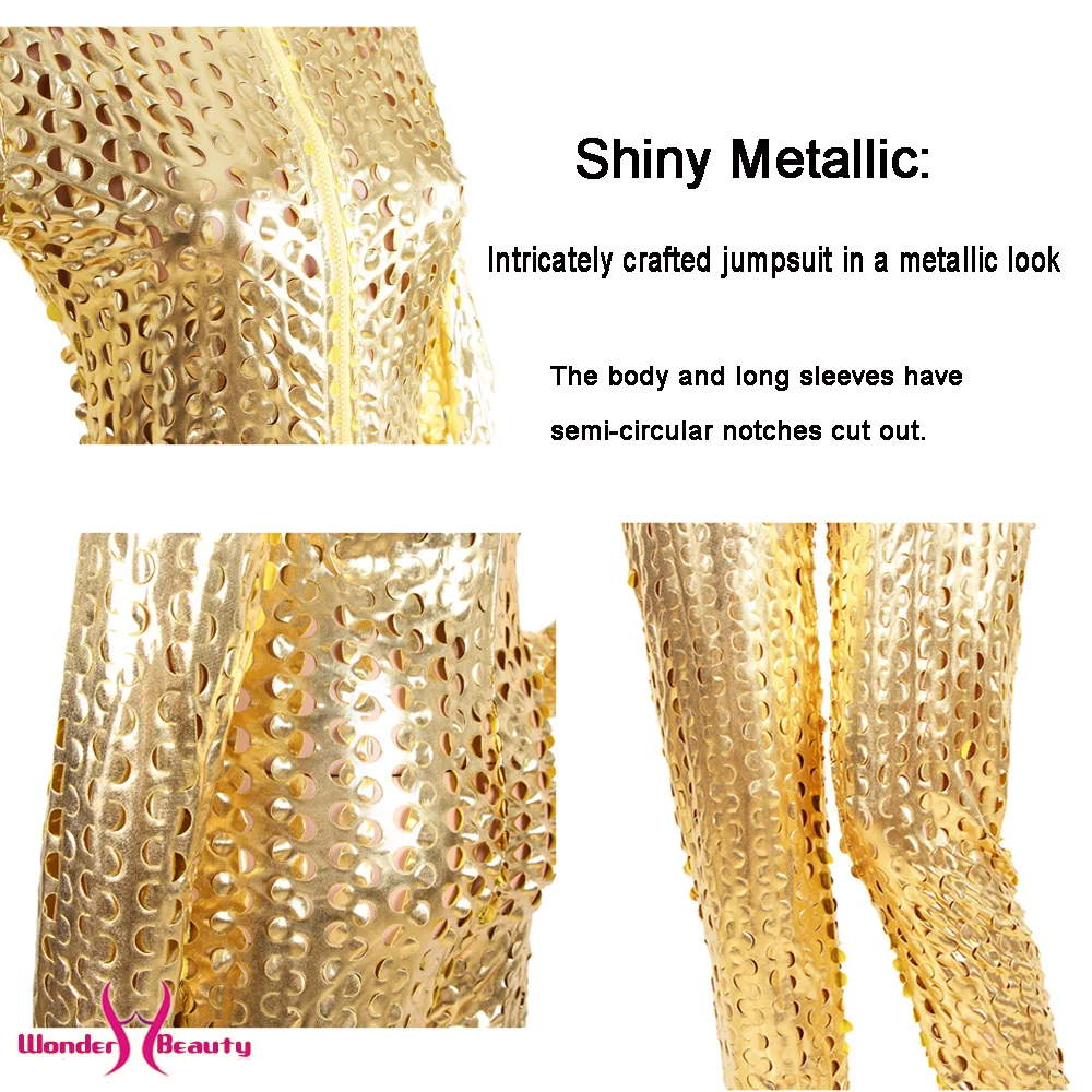 faux leather catsuit catwomen shiny black gold silver metallic leather jumpsuit wetlook pu leotard bodysuit bar night clubwear (11)