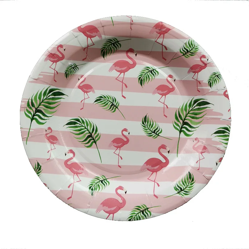 Hawaiian Luau Party Decoration Flamingo Tropical Palm Leaves Tableware Paper Plates Cups Pineapple Summer Birthday Party Decor